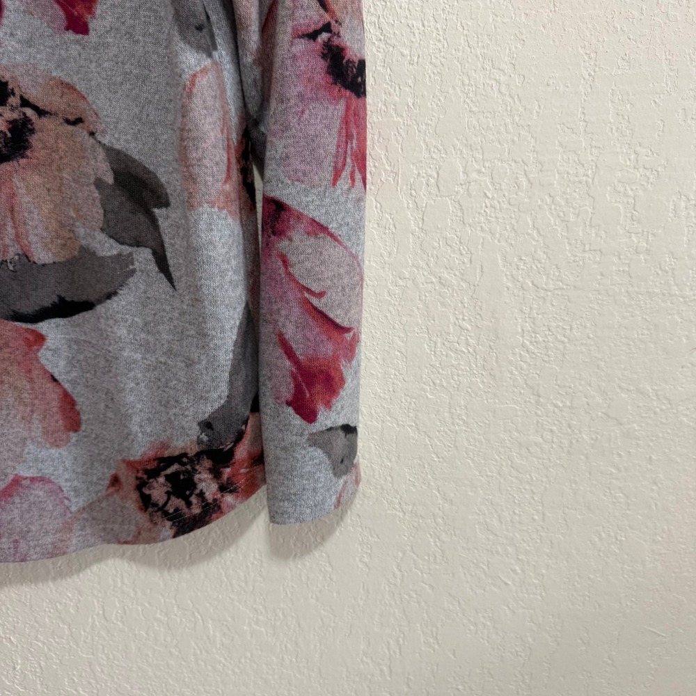 ALYX Womens‎ Gray Floral Cowl Neck Long Sleeve Pullover Top Size M - Picture 9 of 12